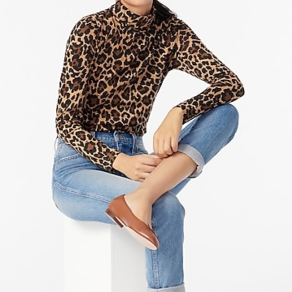 J. Crew Tops - Final price J crew turtle neck in leopard